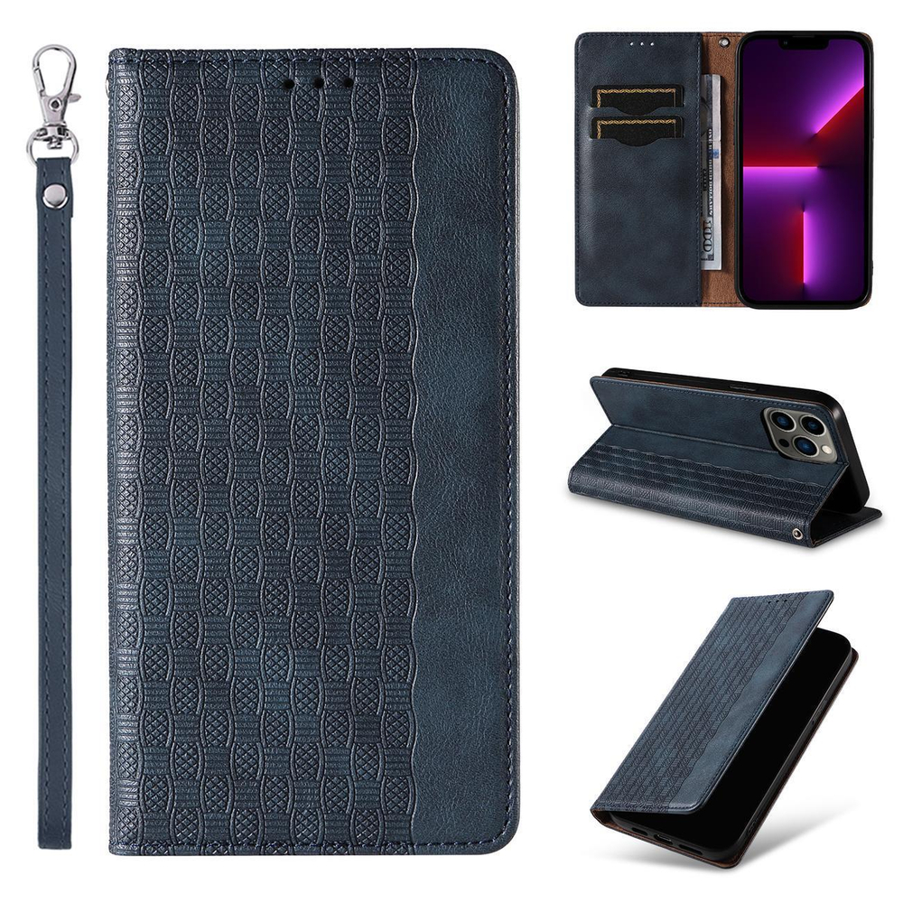 Magnet Strap Case dėklas iPhone 13 Pro – mėlynas