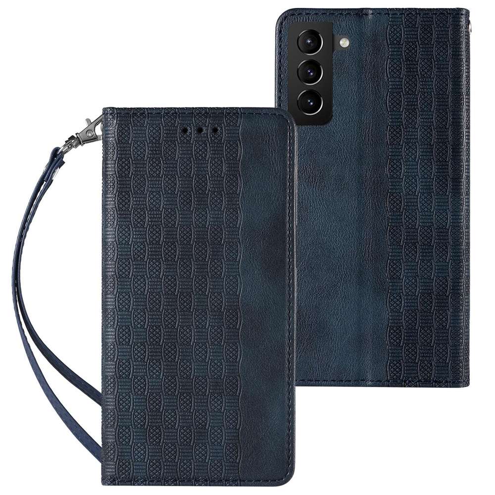 Magnet Strap dėklas-piniginė Samsung Galaxy S22+ – mėlynas