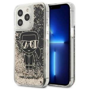 Karl Lagerfeld Liquid Glitter dėklas iPhone 13 Pro Max – juodas