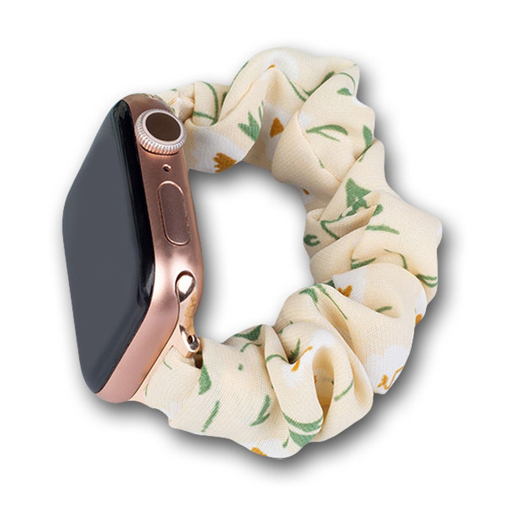 Tekstilinis Apple Watch dirželis 42/44/45mm apyrankė elastinga juosta - geltona