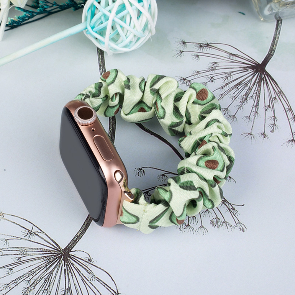 Audinė juosta Apple Watch 42 / 44 / 45 mm dirželis apyrankė guminė juosta – avokadų spalvos