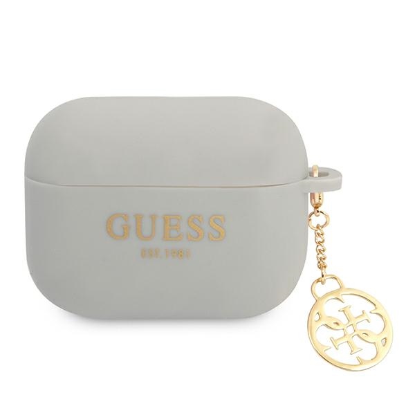 Guess silikoninis dėklas AirPods Pro – pilkas, Charm 4G