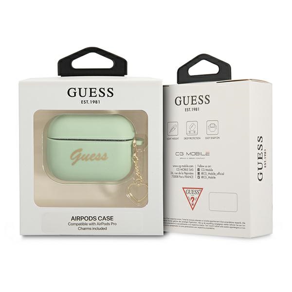 Guess silikoninis dėklas AirPods Pro – žalias