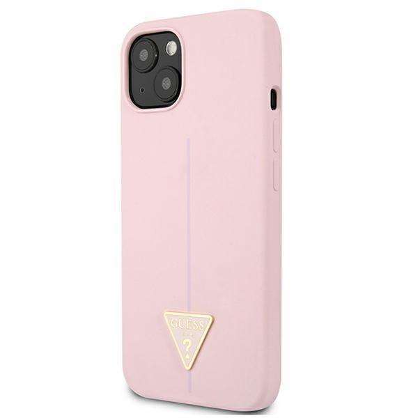 Guess Silicone Triangle dėklas iPhone 13 mini 5.4" – violetinis