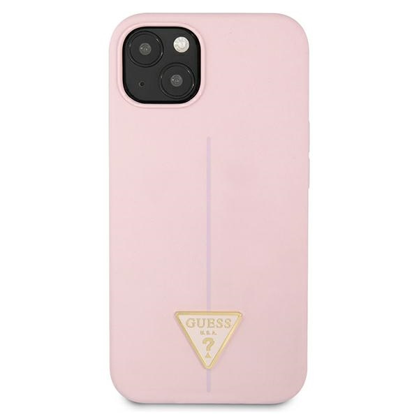 Guess Silicone Triangle dėklas iPhone 13 mini 5.4" – violetinis