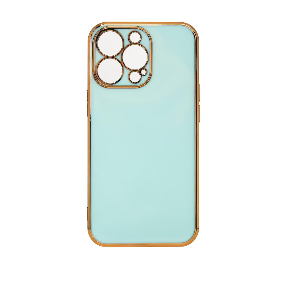 Lighting Color dėklas iPhone 12 Pro Max – mėtų, auksiniai kraštai