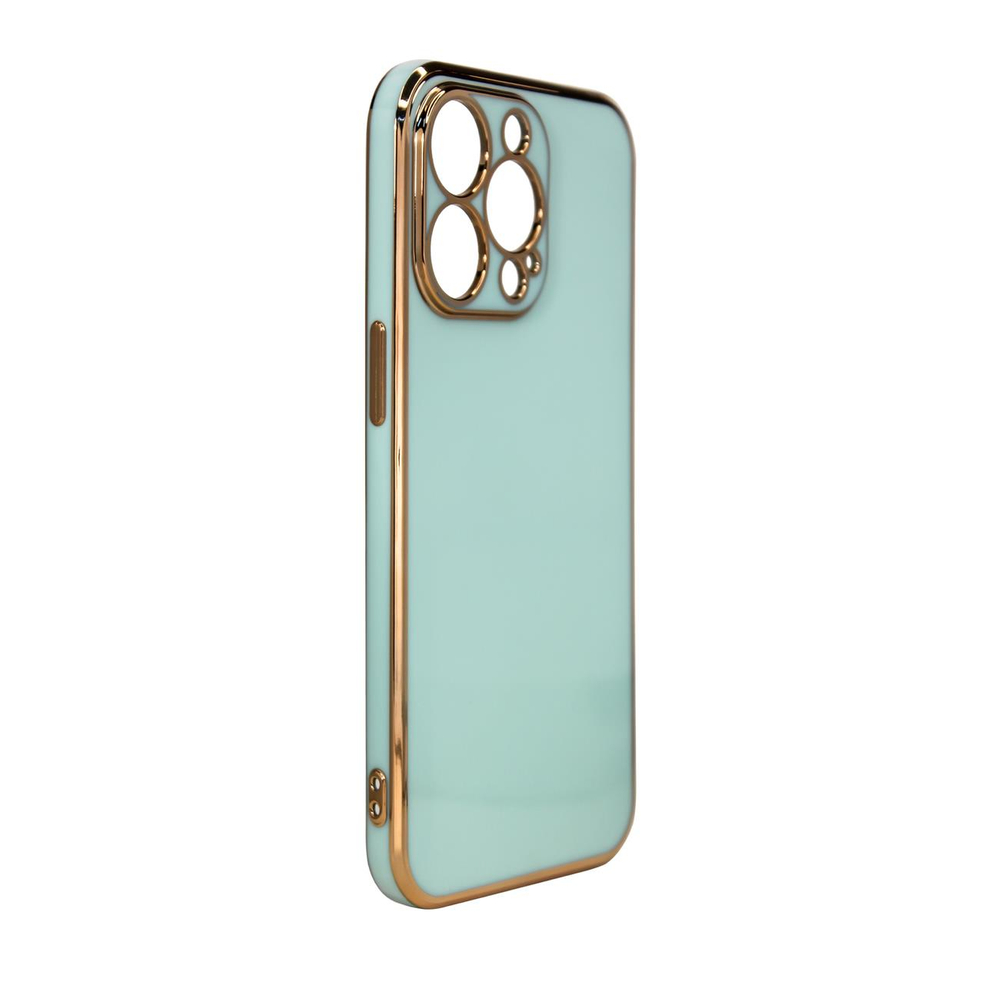 Lighting Color dėklas iPhone 12 Pro Max – mėtų, auksiniai kraštai
