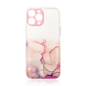 Skaidrus marmurinis TPU dėklas Xiaomi Redmi Note 11 – rožinis