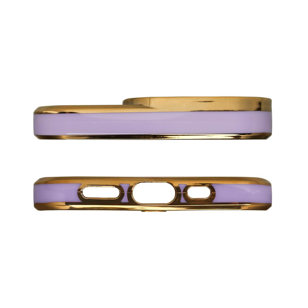 Fashion Case dėklas Samsung Galaxy A12 5G – violetinis (auksinis rėmelis)