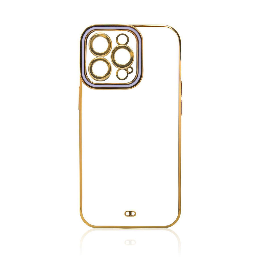 Fashion Case dėklas Samsung Galaxy A12 5G – violetinis (auksinis rėmelis)