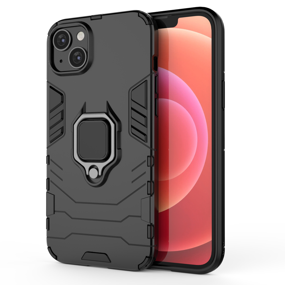 Ring Armor dėklas iPhone 14 – juodas, su žiedu