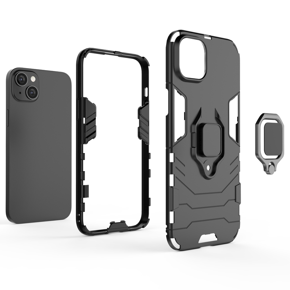 Ring Armor dėklas iPhone 14 – juodas, su žiedu