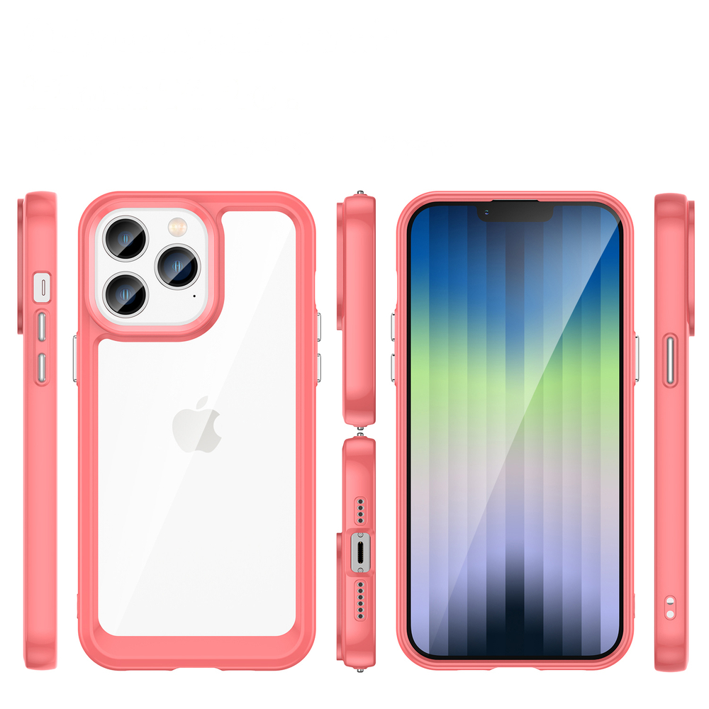 Outer Space hibridinis dėklas iPhone 14 Pro – raudonas