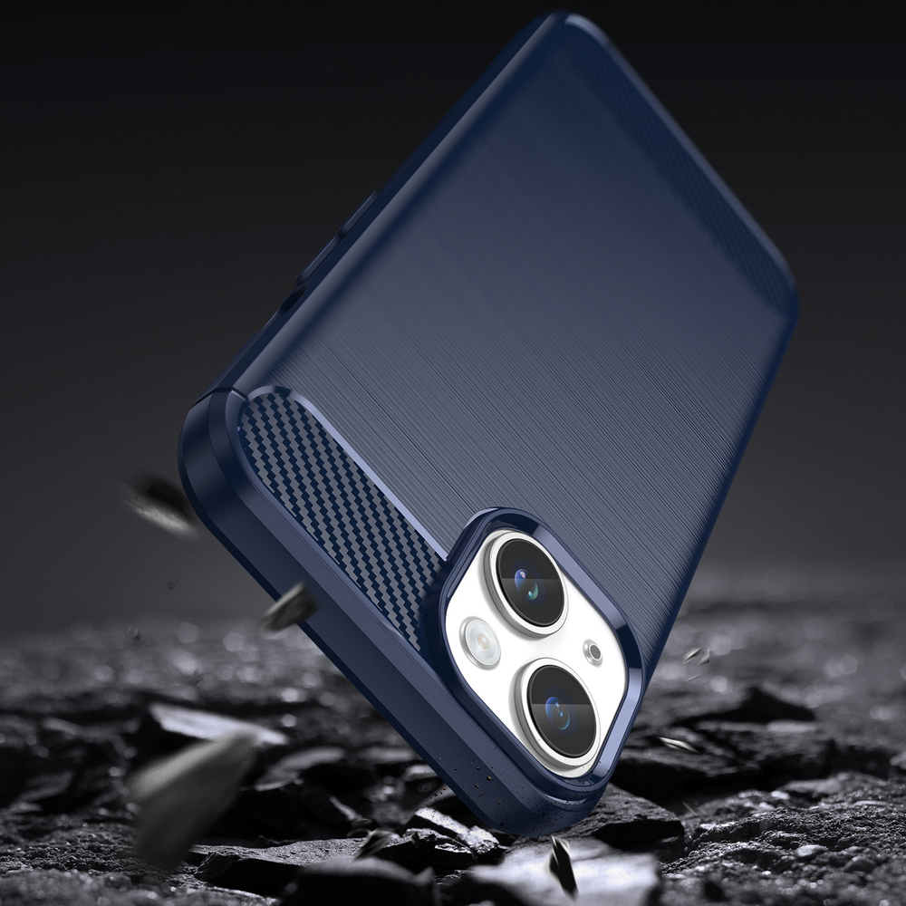 Carbon Case TPU dėklas iPhone 14 – mėlynas