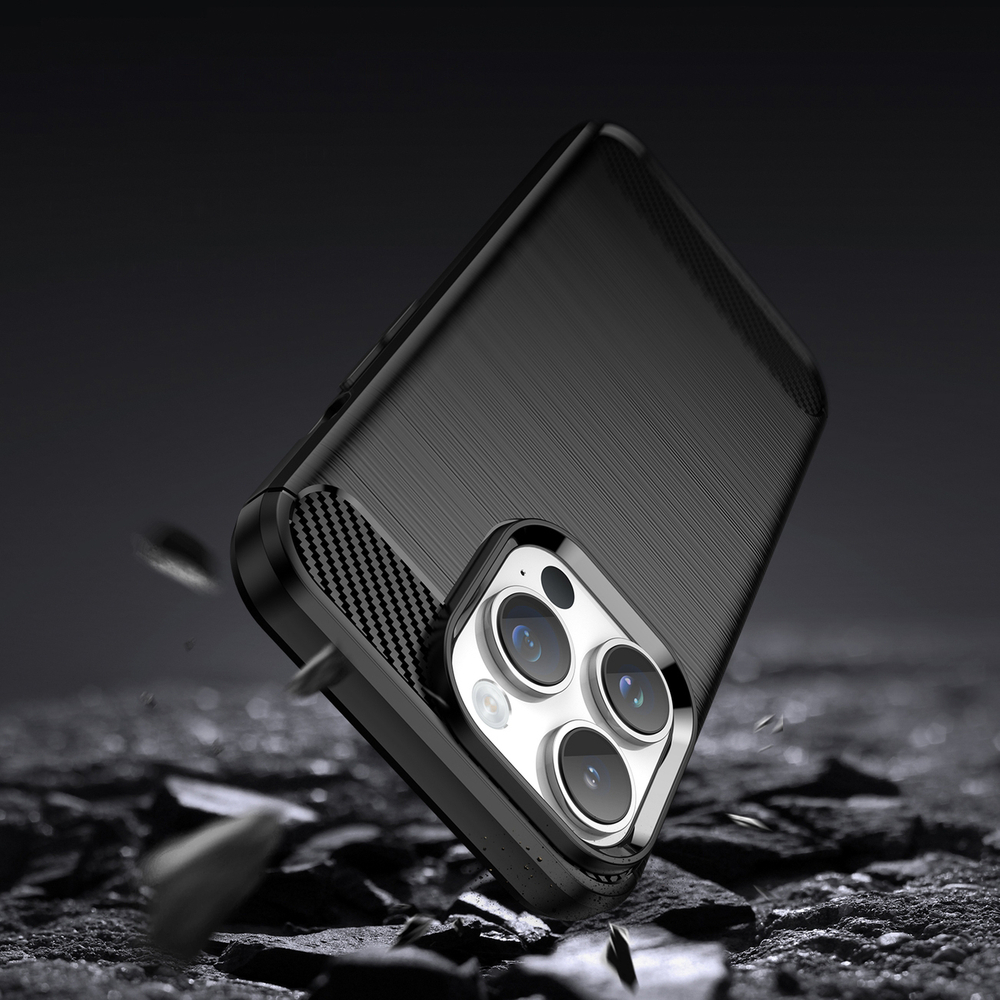 Carbon dėklas iPhone 14 Pro – juodas TPU