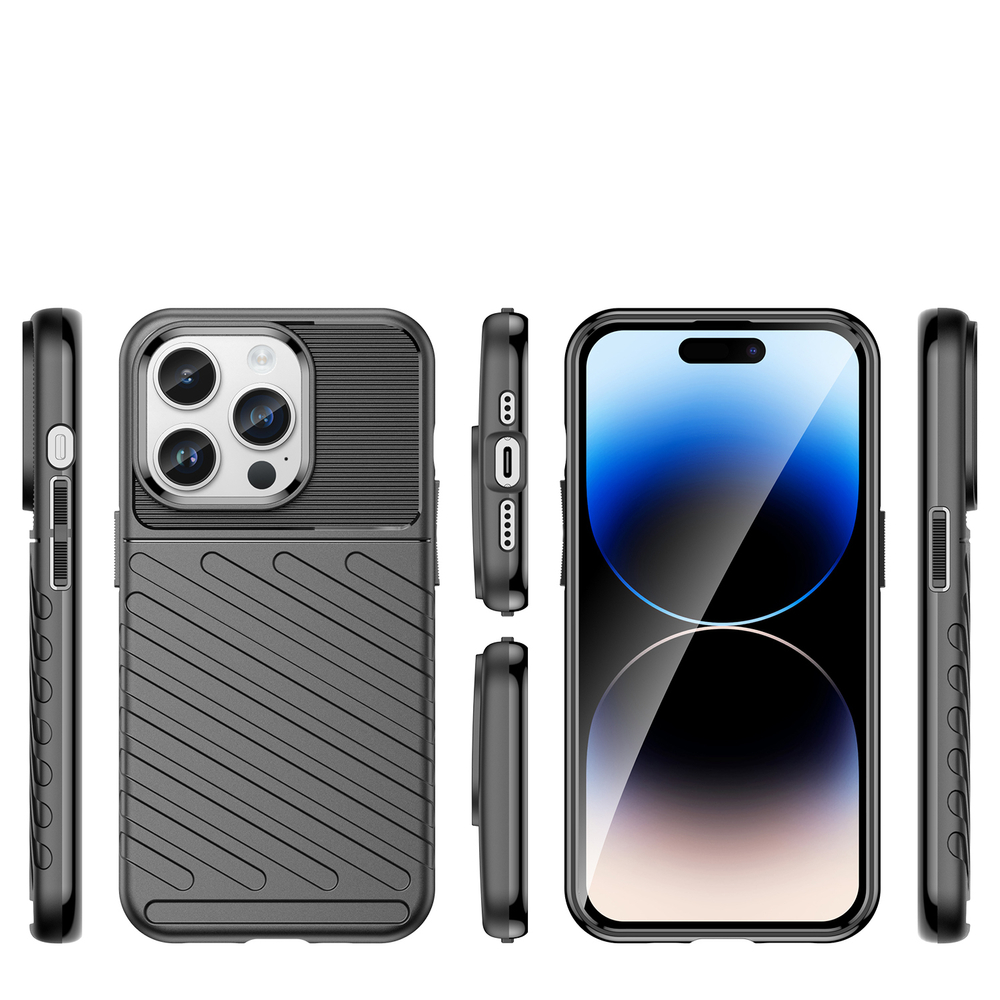 Thunder Case šarvuotas dėklas iPhone 14 Pro Max – juodas