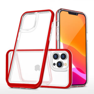 Skaidrus sustiprintas dėklas iPhone 14 Pro – raudonas