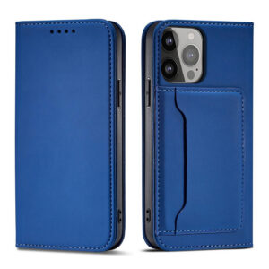 Magnet Card Case dėklas iPhone 14 Pro – mėlynas