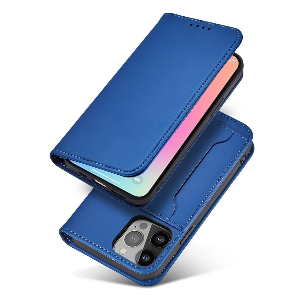 Magnet Card Case dėklas iPhone 14 Pro – mėlynas