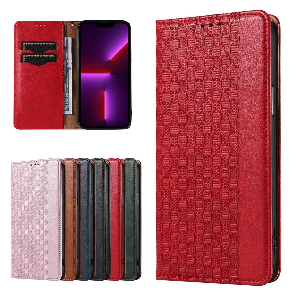 Magnet Strap dėklas iPhone 14 Pro – raudonas, piniginė