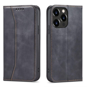 Magnet Fancy dėklas iPhone 14 Pro – juodas, piniginė