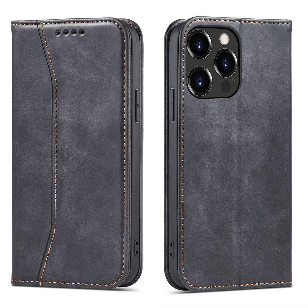 Magnet Fancy dėklas iPhone 14 Pro – juodas, piniginė