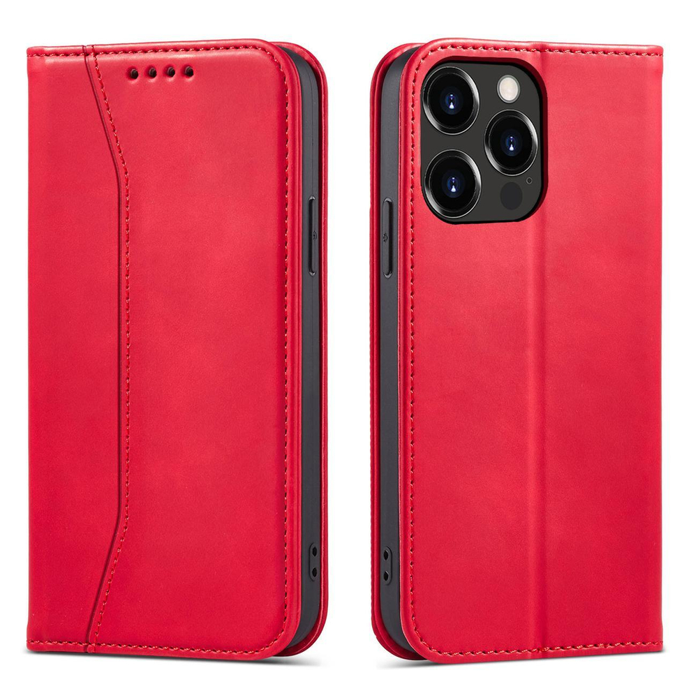 Magnet Fancy Case dėklas iPhone 14 Pro – raudonas