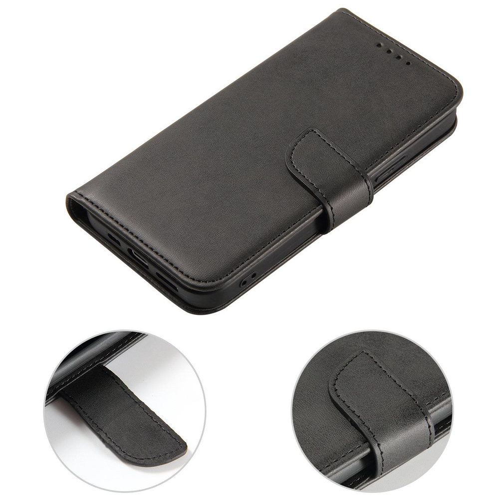 Magnetinis atverčiamas dėklas iPhone 14 Max – juodas