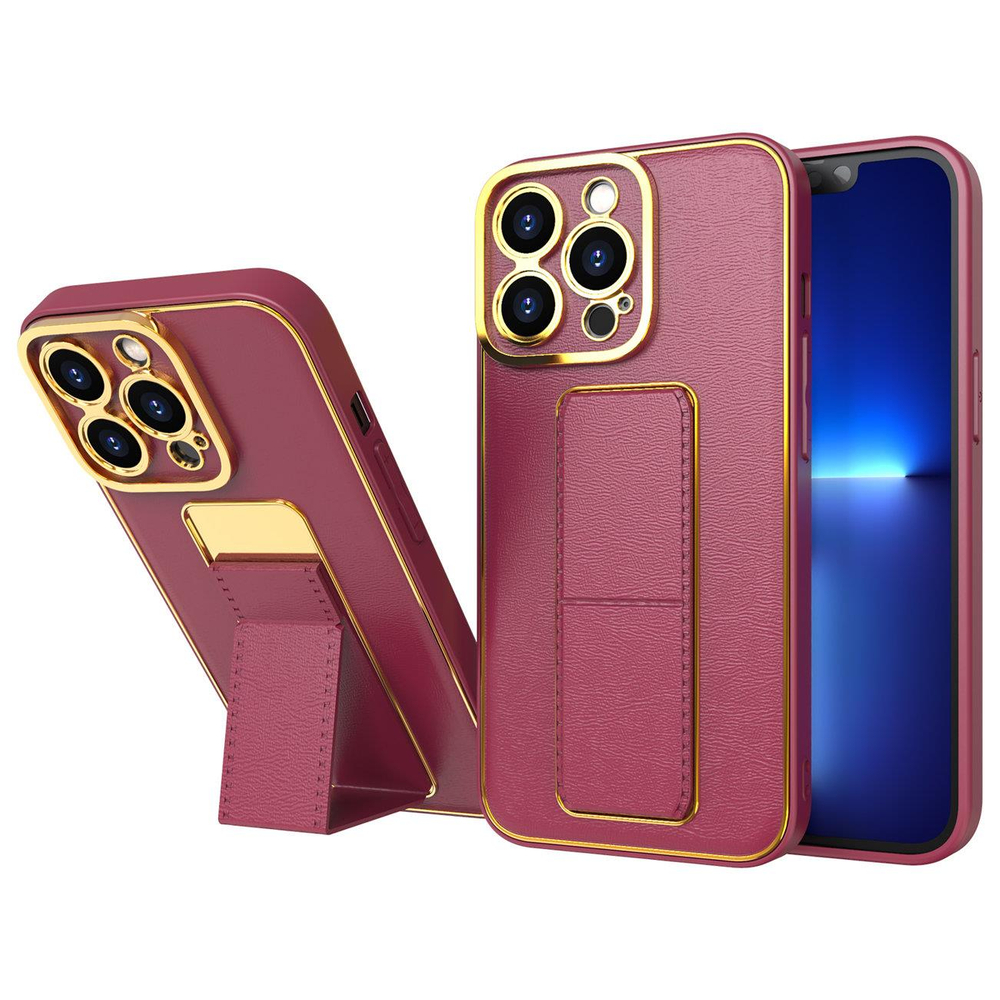 Kickstand dėklas iPhone 13 Pro – raudonas, su stovu