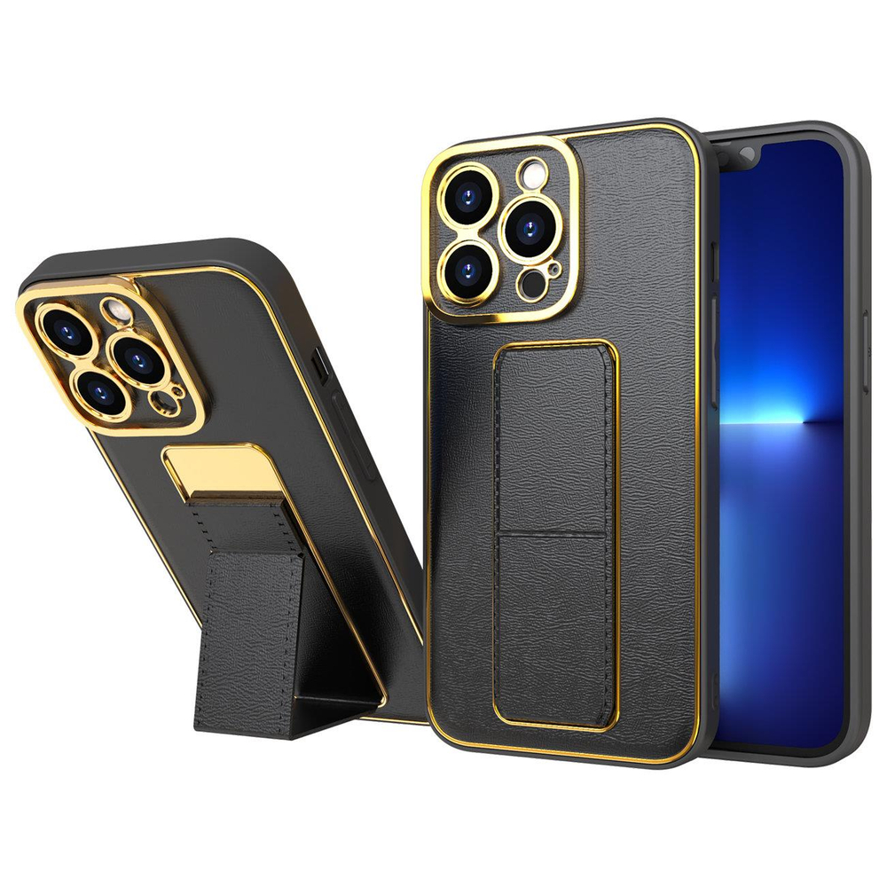 Dėklas su stovu iPhone 13 Pro Max – juodas