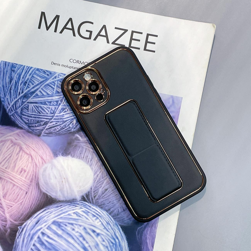 Dėklas su stovu iPhone 13 Pro Max – juodas