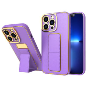 Silikoninis dėklas su stovu iPhone 13 Pro Max – violetinis