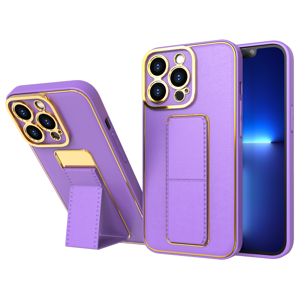 Dėklas iPhone 12 Pro su stovu – violetinis