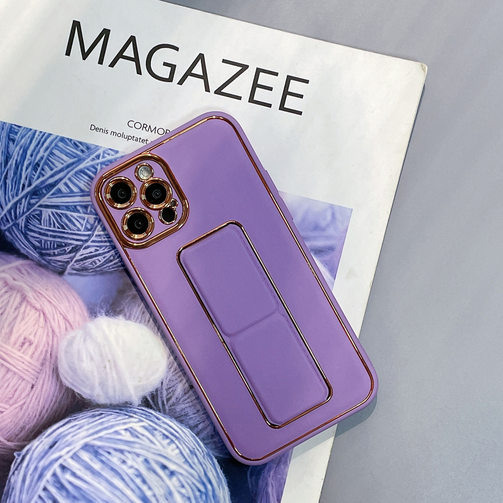 Dėklas iPhone 12 Pro su stovu – violetinis