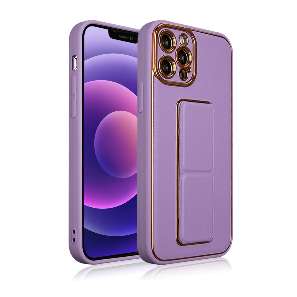 Dėklas iPhone 12 Pro su stovu – violetinis