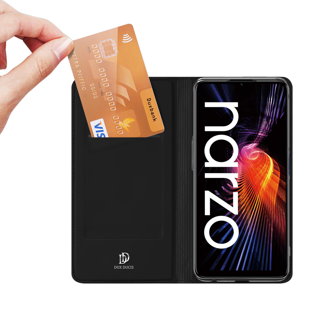 Dux Ducis Skin Pro atverčiamas dėklas Realme Narzo 50A – juodas
