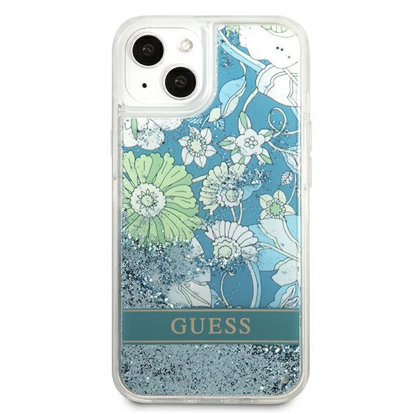 Guess dėklas iPhone 13 – žalias su blizgučiais