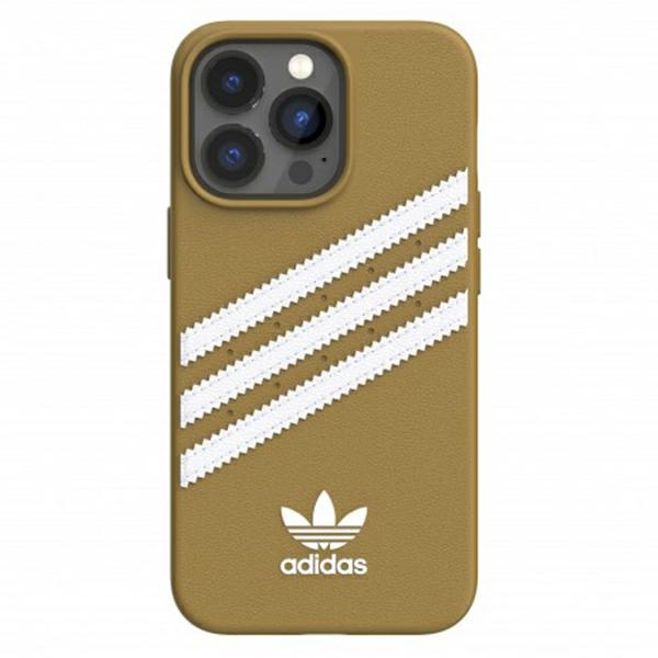 Adidas dėklas iPhone 13/13 Pro – smėlio ir auks.