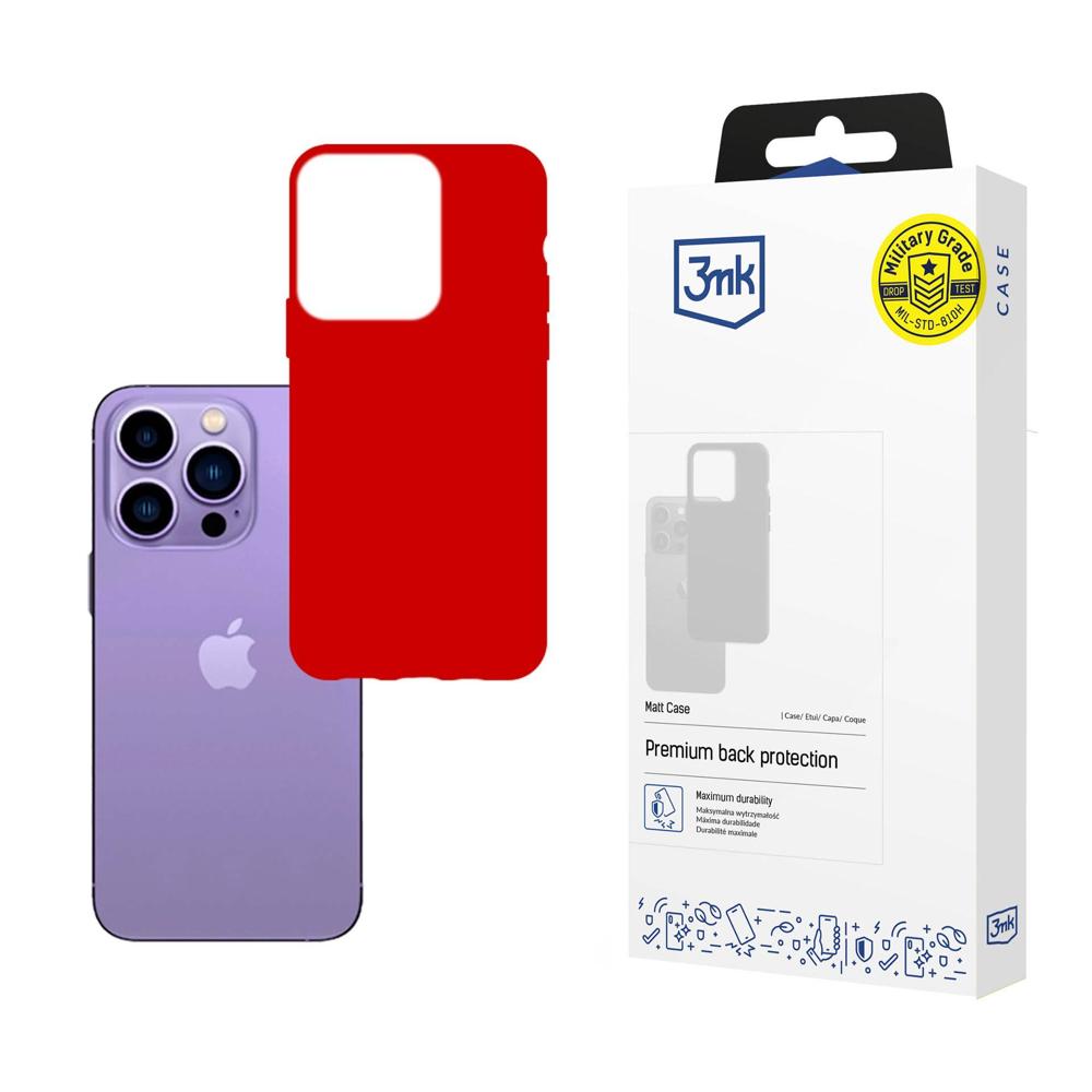 Dėklas telefonui iPhone 14 Pro Max 3mk Matt Case serijos - raudonas