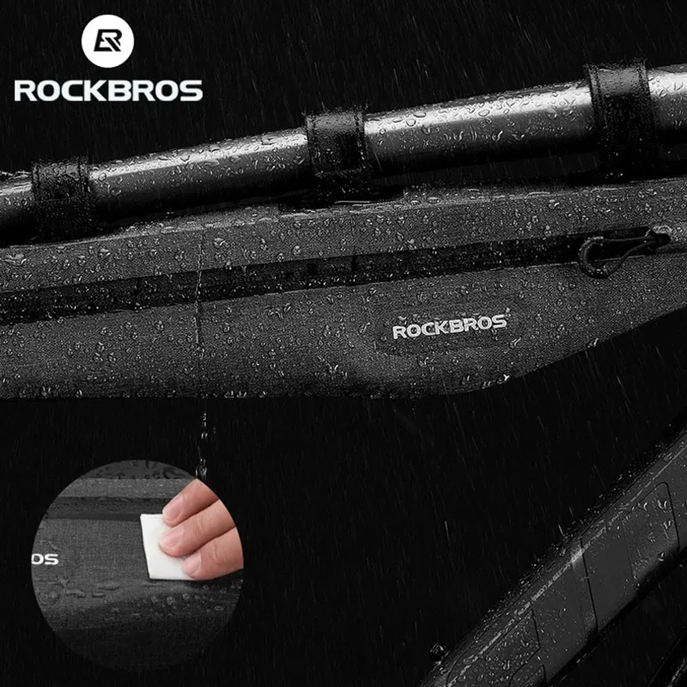 Rockbros AS-052 vandeniui nepralaidus dviračio krepšys rėmui - pilkas