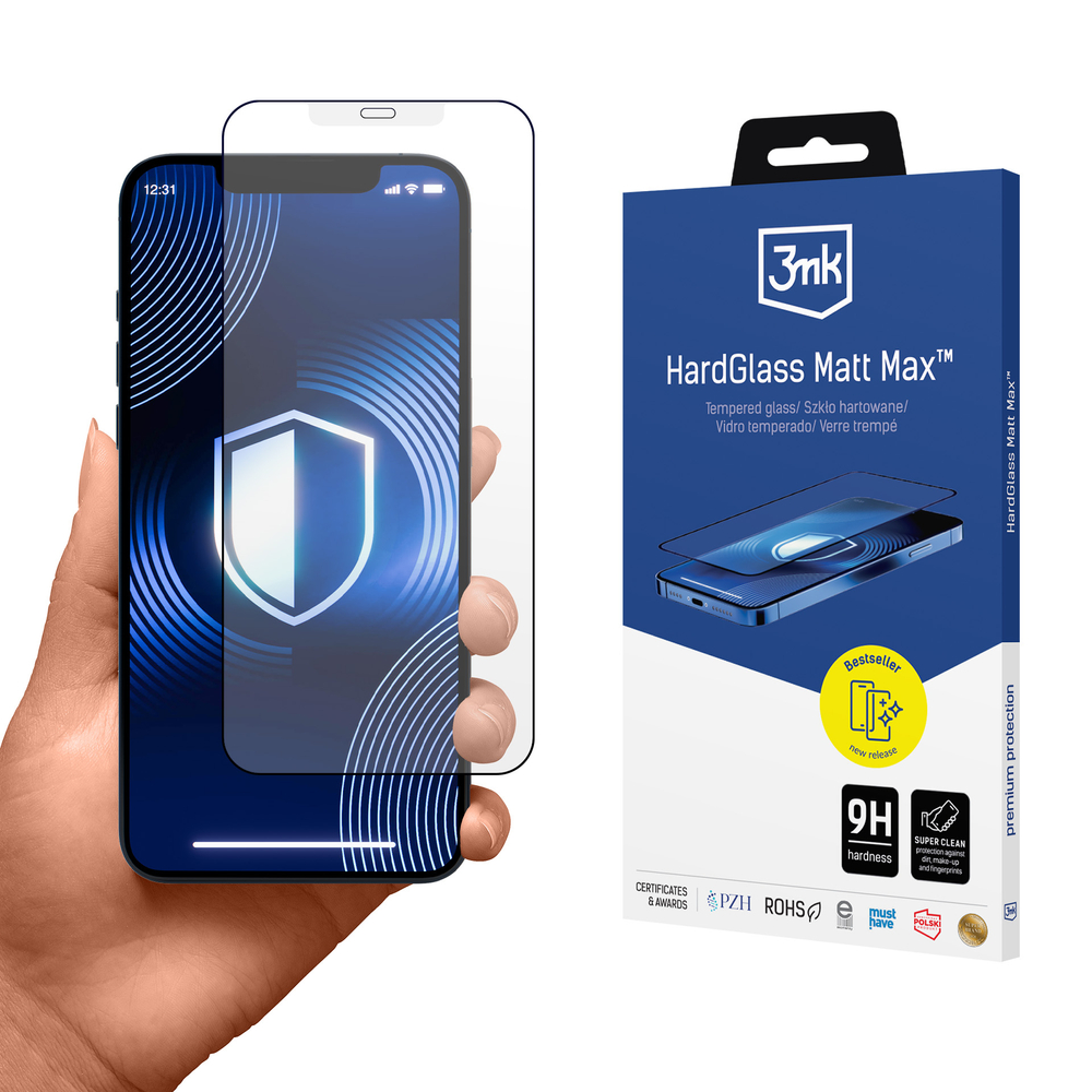 Matinis grūdintas stiklas 3mk HardGlass Matt Max, skirtas Apple iPhone 12 Pro Max