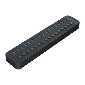 Orico CT2U3-16AB 16x USB-A 3.0 sujungimo dėžė su jungikliais - Juoda