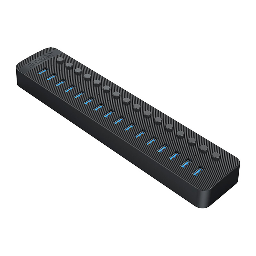 Orico CT2U3-16AB 16x USB-A 3.0 sujungimo dėžė su jungikliais - Juoda
