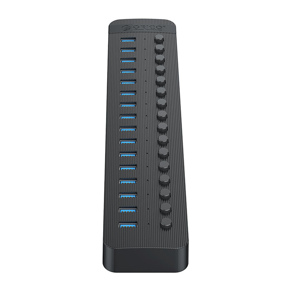 Orico CT2U3-16AB 16x USB-A 3.0 sujungimo dėžė su jungikliais - Juoda