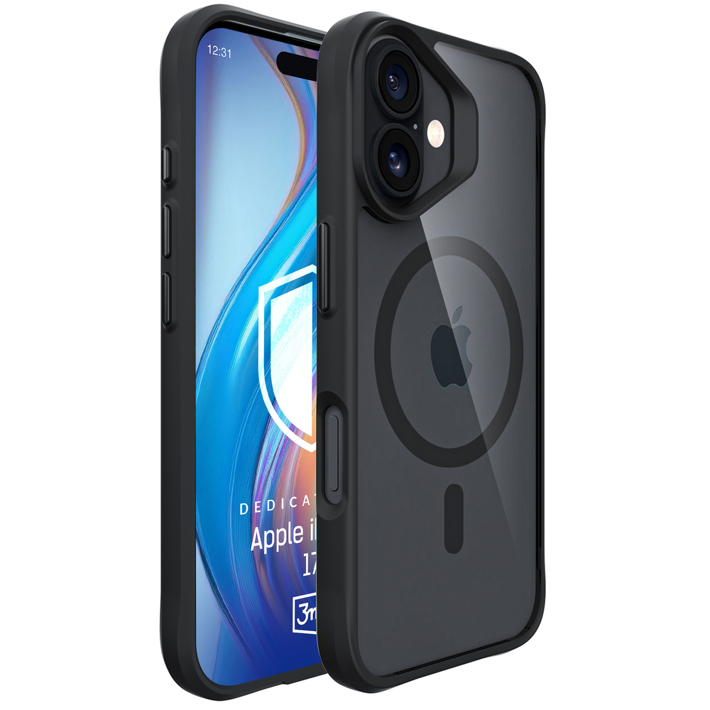 3mk Satin Armor MagCase, skirtas iPhone 17 – juodas