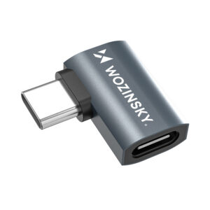 Wozinsky WPKB-01 USB-C - USB-C 40Gb/s 240W 8K OTG šoninis kampuotas adapteris - pilka