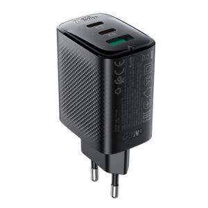 Acefast A108 GaN PD 67W 2xUSB-C 1xUSB-A Sieninis įkroviklis - Juodas