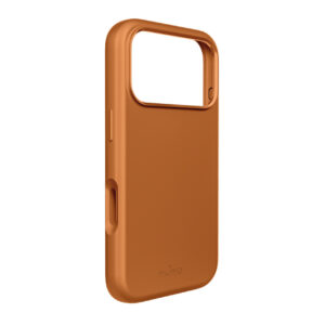 Puro Icon Mag Pro Liquid Silicone Case, skirtas iPhone 17 Pro, MagSafe Suderinamas, su fotoaparato apsauga ir aliuminio mygtukais – oranžinė