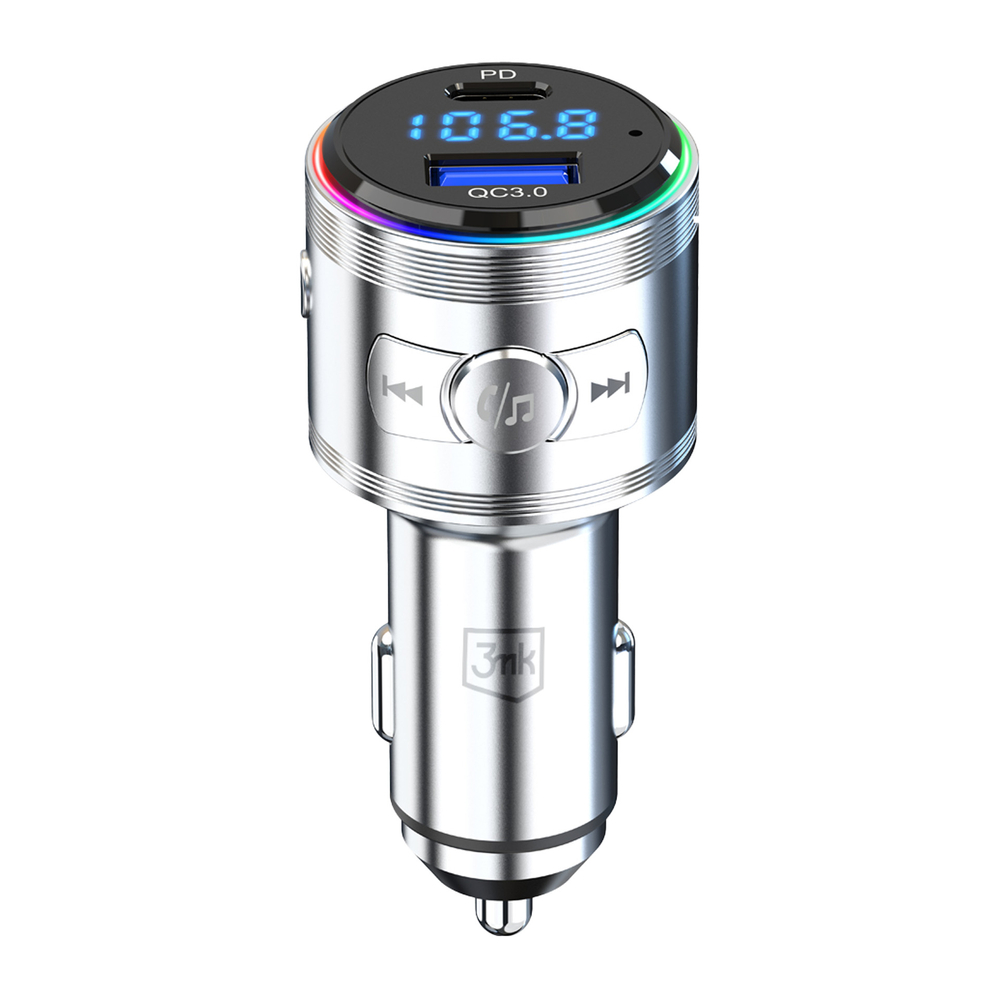 Siųstuvas 3in1 48W QC PD PPS USB-C USB-A 3mk Hyper Car Power siųstuvas