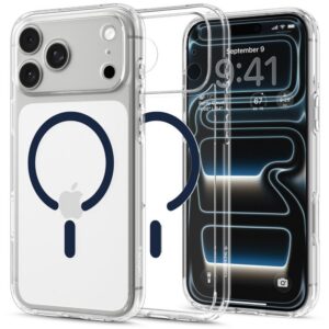 Dėklas Spigen Ultra Hybrid MagSafe iPhone 17 Pro Max / 18 Pro Max, skaidrus tamsiai mėlynas